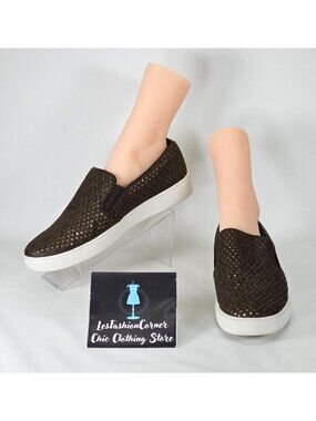 Michael Kors Women's Keaton Brown/Gold Perforated Slip-On Sneakers Sz 11 214